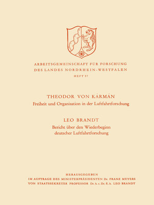 cover image of Freiheit und Organisation in der Luftfahrtforschung. Bericht über den Wiederbeginn deutscher Luftfahrtforschung